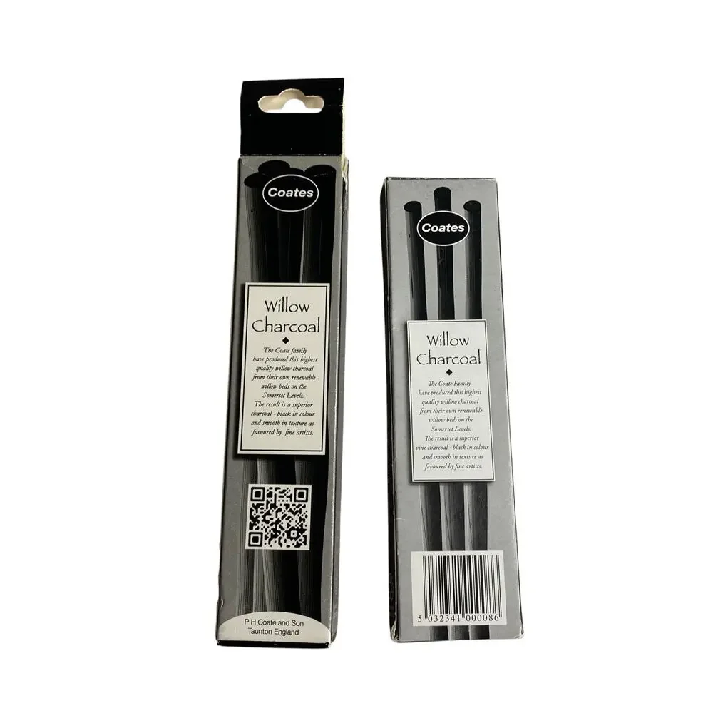 Coates Willow Charcoal Sticks Bundle 4-Extra Thick & 3-Thick Art Set England NIB